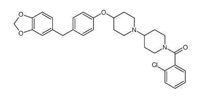 1,4-Bipiperidine, 4-4-(1,3-benzodioxol-5-ylmethyl)phenoxy-1-(2-chlorobenzoyl)- Structure