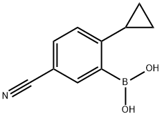 (5-cyano-2-cyclopropylphenyl)boronic acid结构式