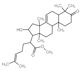 Lanosta-7,24-dien-21-oicacid, 16-hydroxy-3-oxo-, methyl ester, (13a,14b,16b,17a)- (9CI) structure