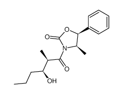 (4R,5S,2'R,3'S)-3-(3'-hydroxy-2'-methylhexanoyl)-5-phenyl-4-methyl-2-oxazolidinone Structure