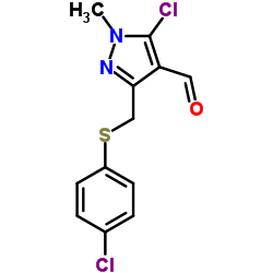 5-CHLORO-3-([(4-CHLOROPHENYL)SULFANYL]METHYL)-1-METHYL-1H-PYRAZOLE-4-CARBALDEHYDE结构式