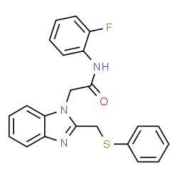 N-(2-FLUOROPHENYL)-2-(2-[(PHENYLSULFANYL)METHYL]-1H-1,3-BENZIMIDAZOL-1-YL)ACETAMIDE结构式