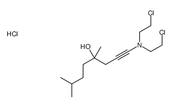 bis(2-chloroethyl)-(4-hydroxy-4,7-dimethyloct-1-ynyl)azanium,chloride Structure