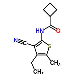 N-(3-Cyano-4-ethyl-5-methyl-2-thienyl)cyclobutanecarboxamide结构式