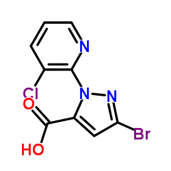 3-溴-1-(3-氯-2-吡啶)-1H-吡唑-5-羧酸结构式