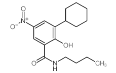 N-butyl-3-cyclohexyl-2-hydroxy-5-nitro-benzamide结构式