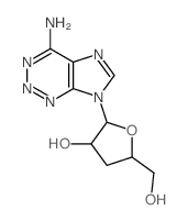 2-(5-amino-2,3,4,7,9-pentazabicyclo[4.3.0]nona-1,3,5,7-tetraen-9-yl)-5-(hydroxymethyl)oxolan-3-ol结构式