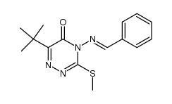 4-benzylideneamino-6-tert-butyl-3-methylsulfanyl-4H-[1,2,4]triazin-5-one结构式