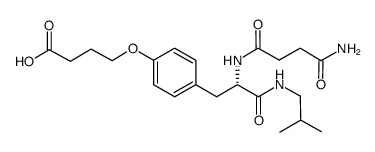 (S)-4-(4-(2-(4-amino-4-oxobutanamido)-3-(isobutylamino)-3-oxopropyl)phenoxy)butanoic acid Structure