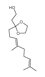 2-[2-((E)-4,8-dimethyl-nona-3,7-dienyl)-[1,3]dioxolan-2-yl]-ethanol结构式