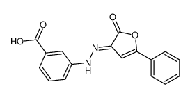 3-[2-(2-oxo-5-phenylfuran-3-ylidene)hydrazinyl]benzoic acid结构式