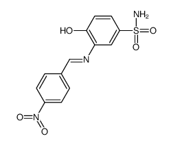 4-hydroxy-3-[(4-nitrophenyl)methylideneamino]benzenesulfonamide结构式