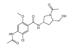 4-acetylamino-5-chloro-2-methoxy-N-[(2S,4S)-1-acetyl-2-hydroxymethyl-4-pyrrolidinyl]benzamide结构式