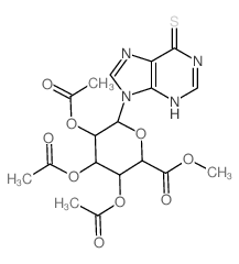 methyl 3,4,5-triacetyloxy-6-(6-sulfanylidene-3H-purin-9-yl)oxane-2-carboxylate Structure