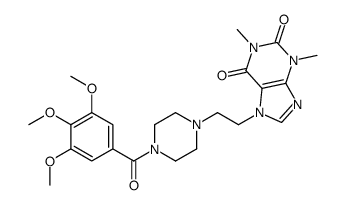 1H-Purine-2,6-dione, 3,7-dihydro-1,3-dimethyl-7-(2-(4-(3,4,5-trimethox ybenzoyl)-1-piperazinyl)ethyl)-结构式