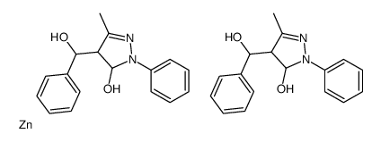 4-[hydroxy(phenyl)methyl]-5-methyl-2-phenyl-3,4-dihydropyrazol-3-ol,zinc结构式