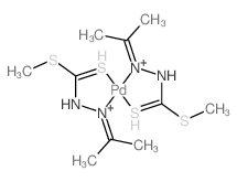 Palladium, bis[methyl (1-methylethylidene)hydrazinecarbodithioato-N2,S]-, (SP-4-2)- structure