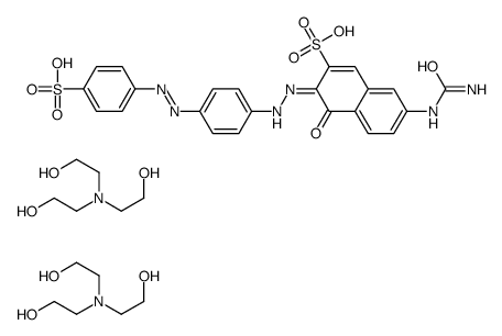 7-[(carbamoyl)amino]-4-hydroxy-3-[[4-[(4-sulphophenyl)azo]phenyl]azo]naphthalene-2-sulphonic acid, compound with 2,2',2''-nitrilotriethanol (1:2) Structure