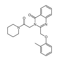 2-[(2-methylphenoxy)methyl]-3-(2-oxo-2-piperidin-1-ylethyl)quinazolin-4-one结构式