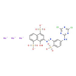 trisodium 3-[[5-[(4,6-dichloro-1,3,5-triazin-2-yl)amino]-2-sulphonatophenyl]azo]-4-hydroxynaphthalene-1,5-disulphonate picture