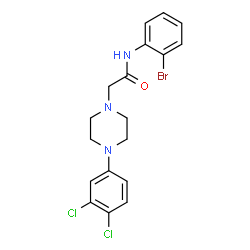 N-(2-BROMOPHENYL)-2-[4-(3,4-DICHLOROPHENYL)PIPERAZINO]ACETAMIDE结构式