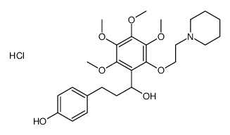 4-[3-hydroxy-3-[2,3,4,5-tetramethoxy-6-(2-piperidin-1-ylethoxy)phenyl]propyl]phenol,hydrochloride Structure