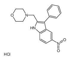 4-[(5-nitro-3-phenyl-1H-indol-2-yl)methyl]morpholine,hydrochloride Structure