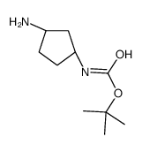 N-[反式-3-氨基环戊基]氨基甲酸叔丁酯结构式