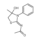 2-acetylimino-4-methyl-3-phenyl-thiazolidin-4-ol Structure