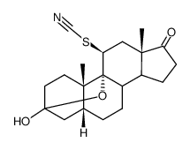 3α,9α-Epoxy-3β-hydroxy-11β-thiocyanato-5β-androstan-17-on Structure