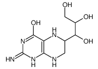 2-amino-6-(1,2,3-trihydroxypropyl)-5,6,7,8-tetrahydro-1H-pteridin-4-one结构式