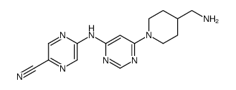 5-[[6-[4-(aminomethyl)piperidin-1-yl]pyrimidin-4-yl]amino]pyrazine-2-carbonitrile Structure