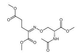 2-[(E)-(S)-2-Acetylamino-2-methoxycarbonyl-ethoxyimino]-pentanedioic acid dimethyl ester Structure