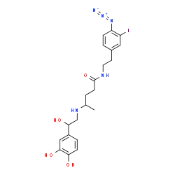 N-(4-azido-3-iodophenethylamidoisobutyl)norepinephrine structure