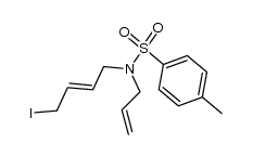 N-allyl-N-(4-iodo-2-butenyl)-4-methylbenzenesulfonamide结构式