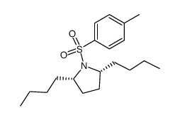 cis-N-(p-tolylsulfonyl)-2,5-dibutylpyrrolidine Structure