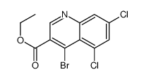 4-Bromo-5,7-dichloroquinoline-3-carboxylic acid ethyl ester结构式