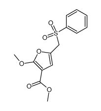 5-Benzenesulfonylmethyl-2-methoxy-furan-3-carboxylic acid methyl ester Structure