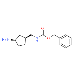 rel-benzyl N-{[(1S,3R)-3-aminocyclopentyl]methyl}carbamate structure