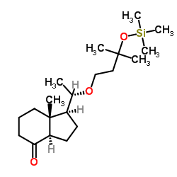 (1S,3aR,7aR)-7a-甲基-1-((S)-1-(3-甲基-3-((三甲基甲硅烷基)氧基)丁氧基)乙基)八氢-4H-茚-4-酮结构式