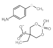 5-ethyl-2-hydroxy-5-nitro-1,3-dioxa-2$l^C12H19N2O6PS-phosphacyclohexane 2-oxide; 4-methylsulfanylaniline structure