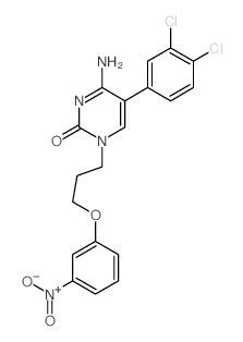 2(1H)-Pyrimidinone,4-amino-5-(3,4-dichlorophenyl)-1-[3-(3-nitrophenoxy)propyl]- structure