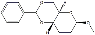 Methyl 4-O,6-O-(phenylmethylene)-2,3-dideoxy-β-D-erythro-hexopyranoside structure