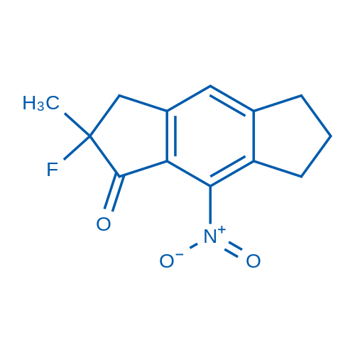 2-氟-2-甲基-8-硝基-3,5,6,7-四氢-s-indacen-1(2H)-酮结构式