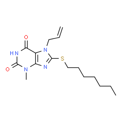 7-allyl-8-(heptylthio)-3-methyl-3,7-dihydro-1H-purine-2,6-dione结构式