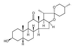 (25R)-3β-hydroxy-5β-spirostan-12-one结构式