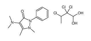 4-(dimethylamino)-1,2-dihydro-1,5-dimethyl-2-phenyl-3H-pyrazol-3-one, compound with 2,2,3-trichlorobutane-1,1-diol (1:1)结构式