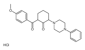 2-(4-methoxybenzoyl)-6-(4-phenylpiperazin-1-yl)cyclohexan-1-one,hydrochloride结构式