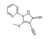 1H-PYRAZOLE-4-CARBONITRILE, 3-AMINO-5-(METHYLTHIO)-1-(2-PYRIDINYL)-结构式