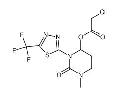 tetrahydro-1-(5-trifluoromethyl- 1,3,4-thiadiazol-2-yl)-3-methyl-6-chloroacetyloxy- 2(1H)-pyrimidinone结构式